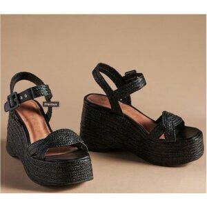 NWOB Anthro Vicenza Raffia Platform Heels Size 39